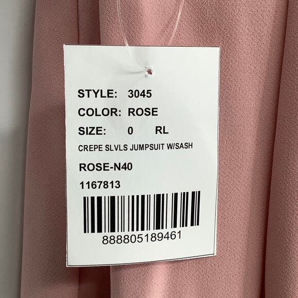 NEW! Dessy Collection Size 0 Spaghetti Strap Jumpsuit Rose $263 msrp I24-13 - Picture 10 of 11